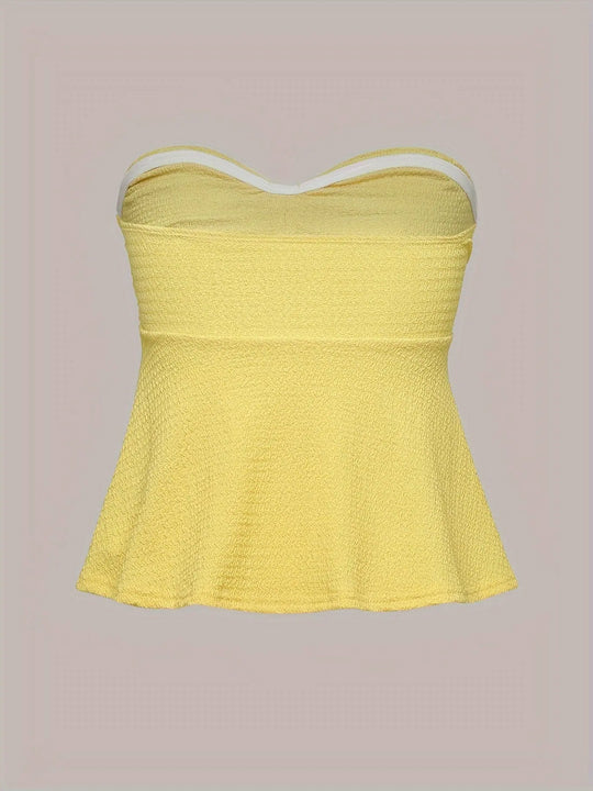 Top Bandeau Elegancia Profesional: Confort Adaptativo y Estilo Versátil.