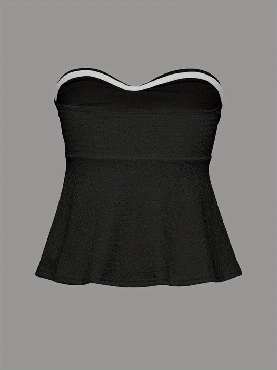 Top Bandeau Elegancia Profesional: Confort Adaptativo y Estilo Versátil.