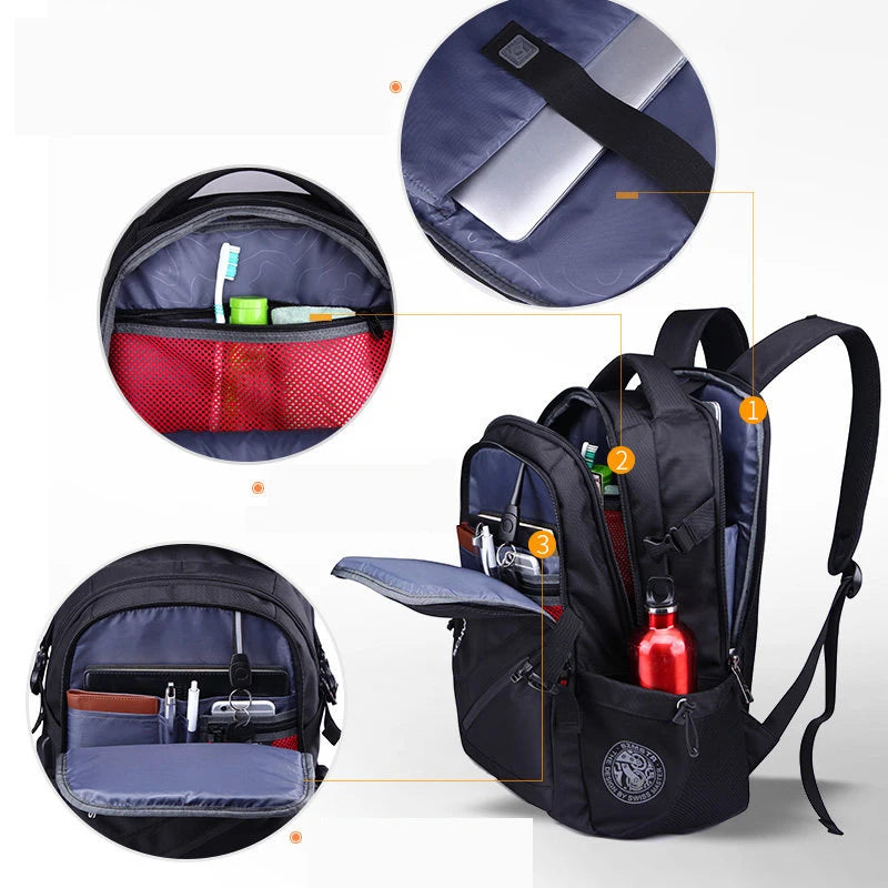 Mochila SwissGuard Profesional: Seguridad Élite, USB y Confort para el Sanitario Moderno.