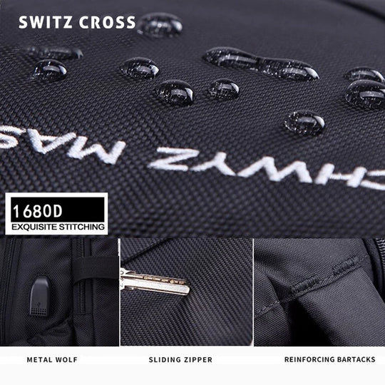 Mochila SwissGuard Profesional: Seguridad Élite, USB y Confort para el Sanitario Moderno.