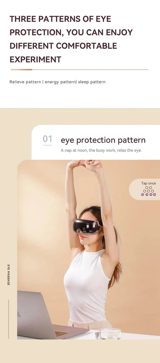Masajeador Ocular Inteligente Élite: Confort y Recuperación para la Profesional Médica.