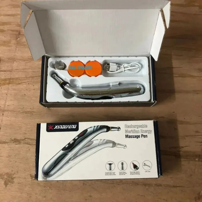 Metal pulido pluma acupuntura