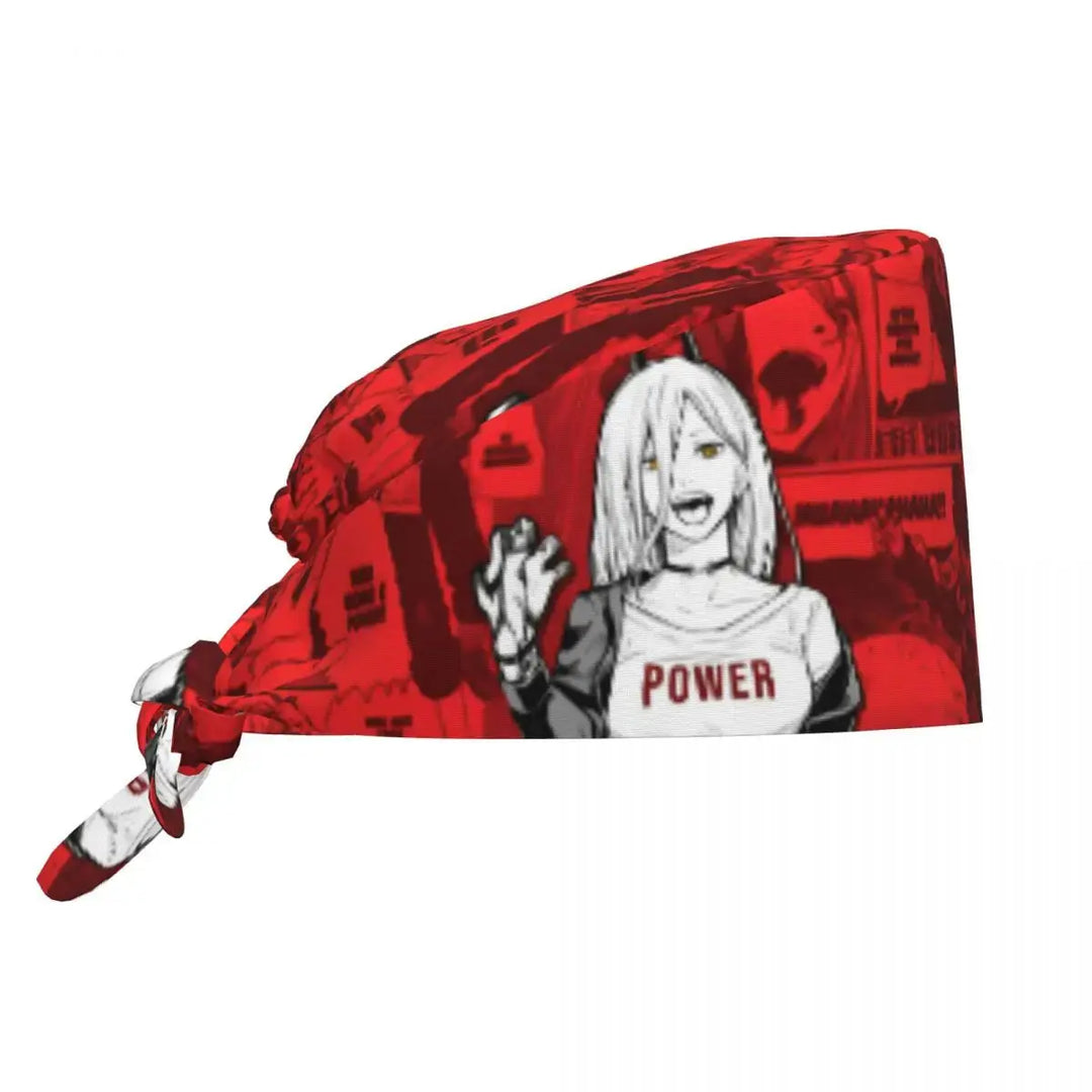 Detalle estampado anime gorro quirurgico