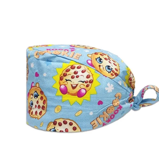 Tejido premium gorro quirúrgico floral.