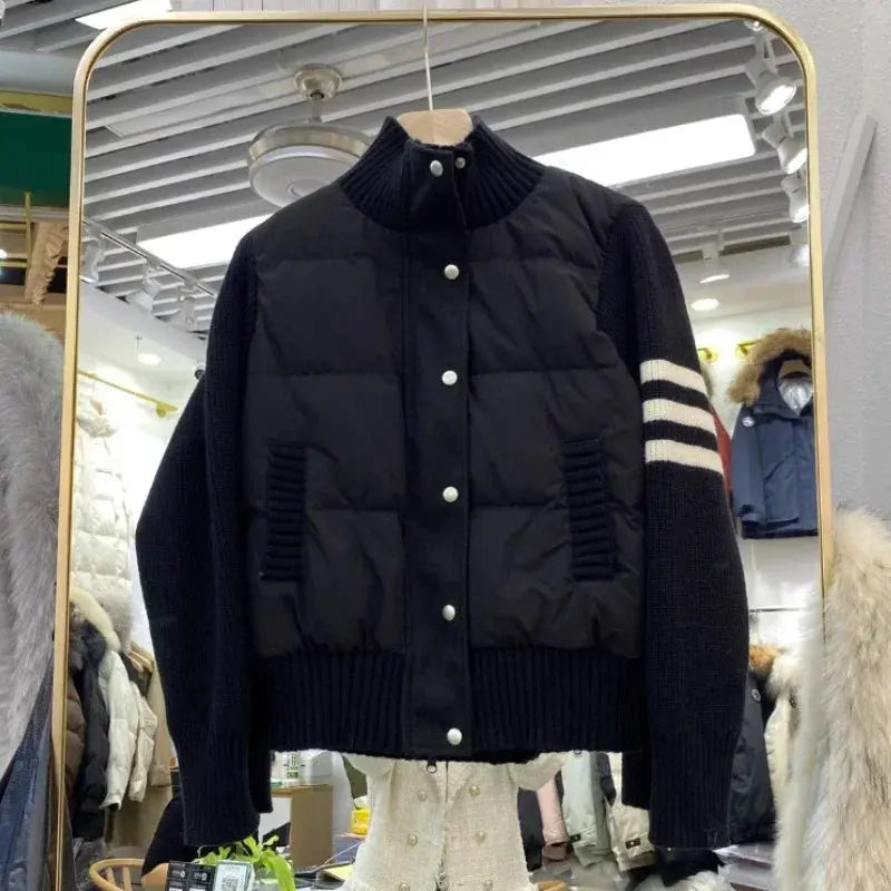 Textura acolchada plumón chaqueta médica