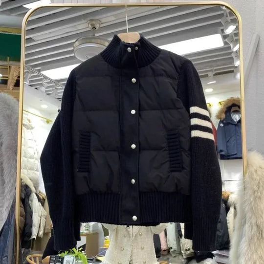 Textura acolchada plumón chaqueta médica