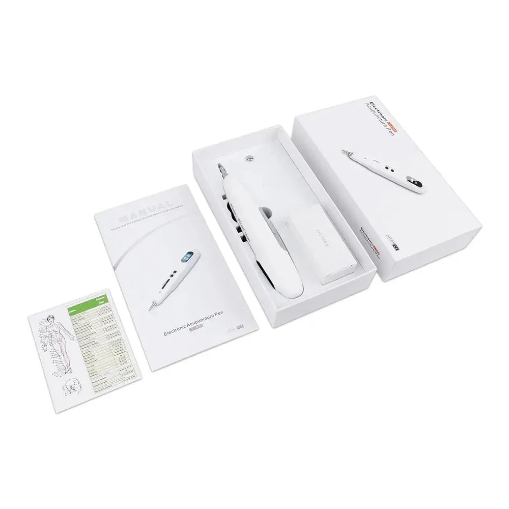 Pluma acupuntura metálica brillante ergonómica