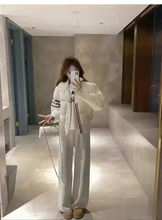 Textura plumón blanco acolchado