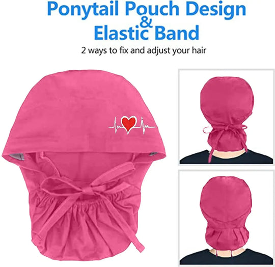 Acabado premium gorro quirúrgico mujer.