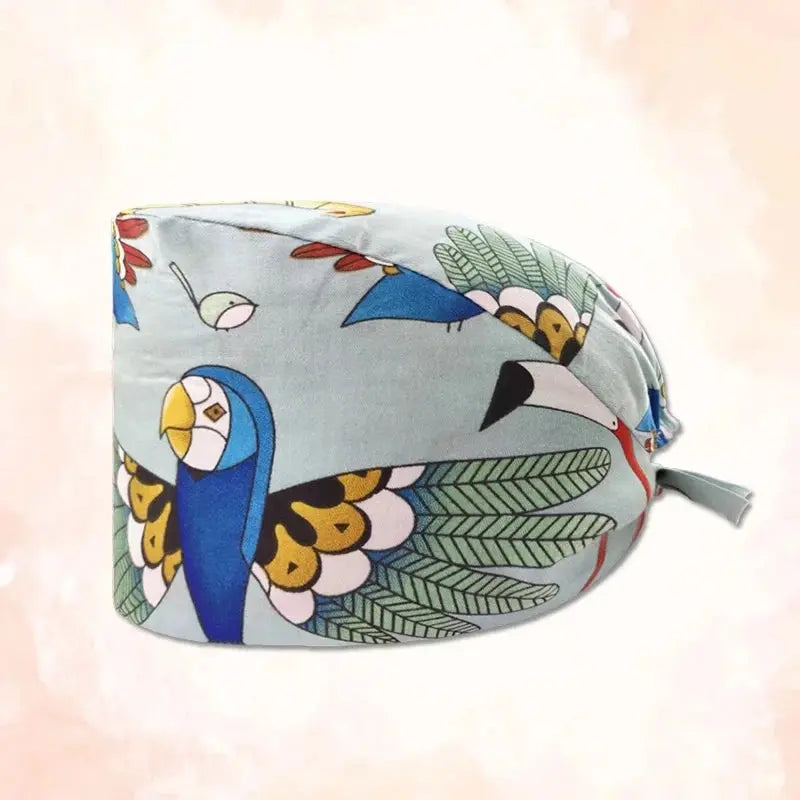 Estampado floral premium gorro quirúrgico