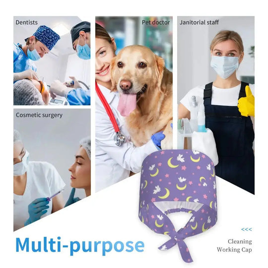 Gorro quirúrgico estampado luna estrellas