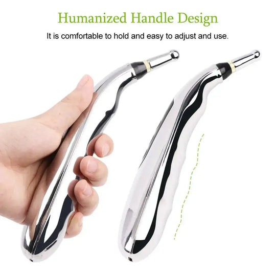 Cuerpo metálico pulido, pluma acupuntura.