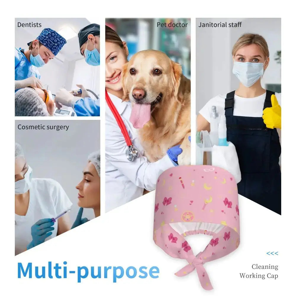 Gorro quirúrgico patrón lunas estrellas