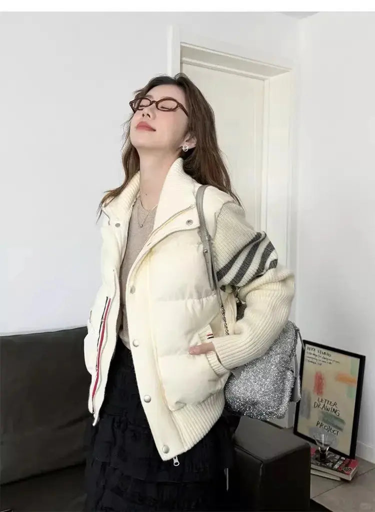 Tejido acolchado plumón blanco