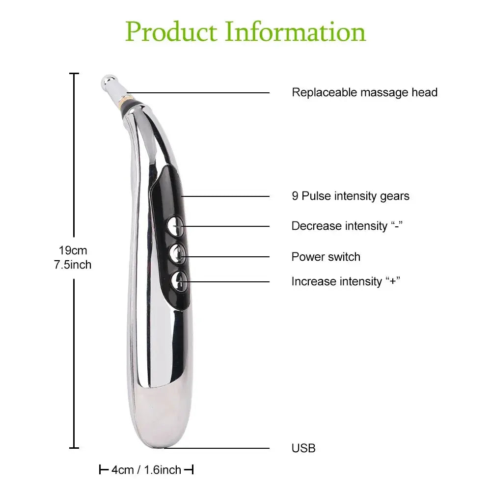 Acabado cromado pluma acupuntura