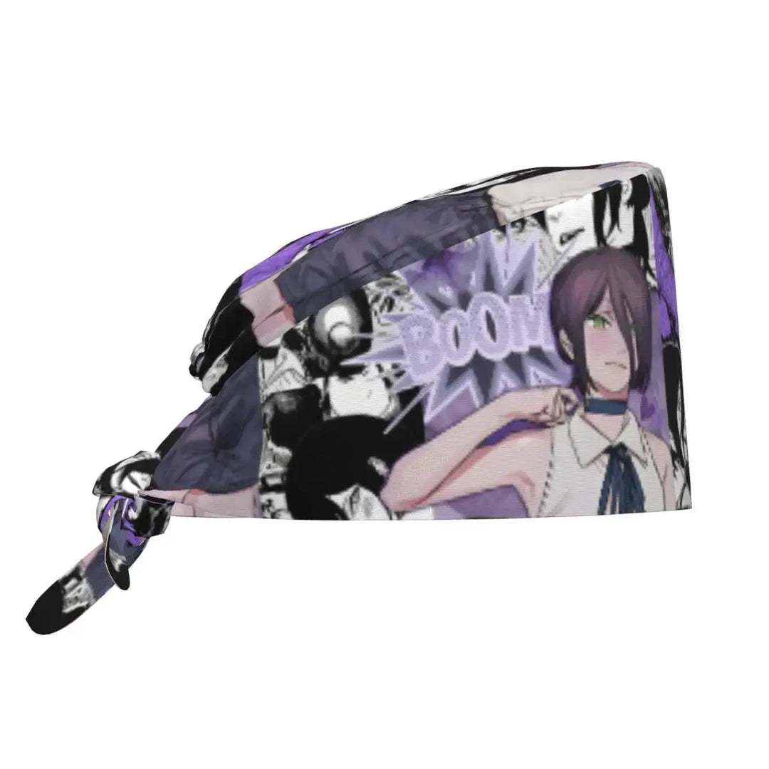 Detalle estampado Makima gorro quirúrgico