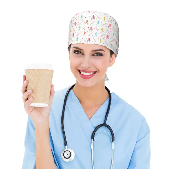 Gorro quirúrgico detalle estampado lunar