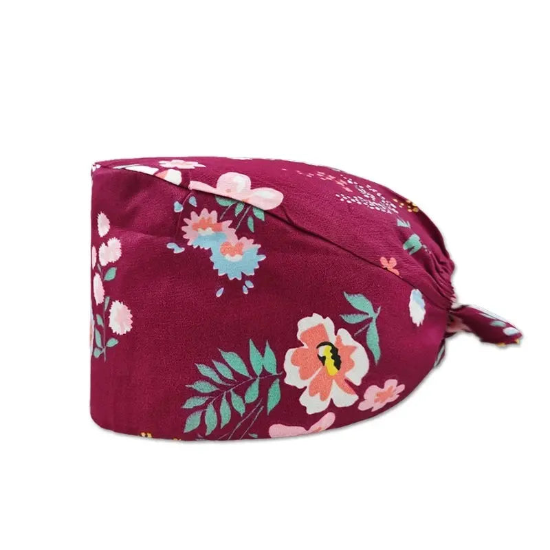 Patrón floral elegante gorro médico.