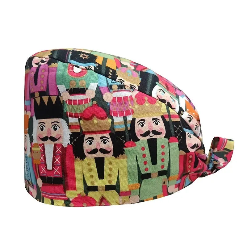 Tejido premium floral gorro médico.